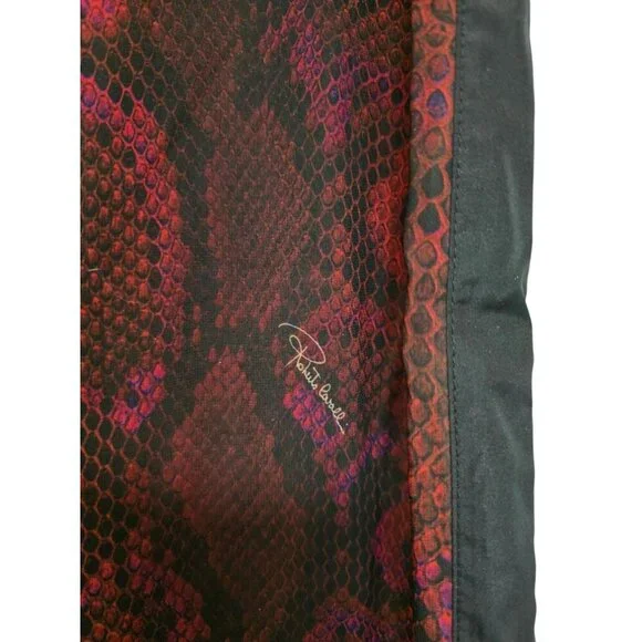 Roberto Cavalli Beach Women Wide Leg Pants Size Small Red Snake Print Semi Sheer - Picture 9 of 9
